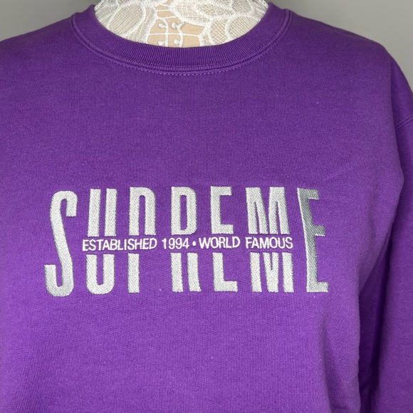 Supreme Established 1994 World Famous Crewneck in Purple - Picture 3 of 6
